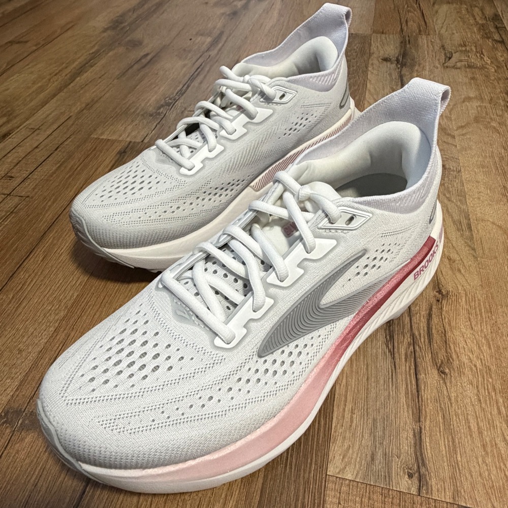 Brooks Glycerin GTS 23 Womens Running Shoes White Pink Size 8.5 B